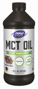 NOW FOODS MCT Oil - Olej MCT - smak Chocolate mocha (473 ml)