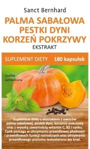 KRAUTERHAUS SANCT BERNHARD Palma sabałowa, pestki dyni, korzeń pokrzywy -  ekstrakt (180 kaps.)