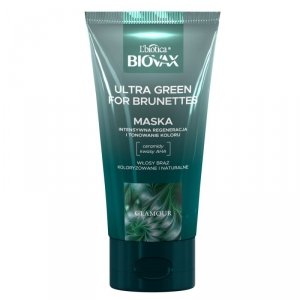 L`BIOTICA Biovax Glamour Maska Ultra Green For Brunettes - do włosów brązowych(naturalnych i farbowanych) 150ml