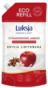 LUKSJA Creamy & Soft Kremowe Mydło w płynie - Cynamonowe Jabłko (edycja limitowana) 900ml-zapas