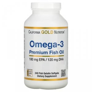 California Gold Nutrition Omega-3 Premium Fish Oil 180 EPA / 120 DHA, 240 kaps.