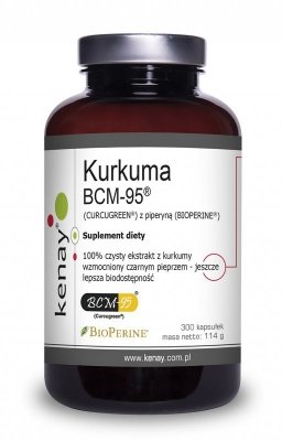 KENAY Kurkuma BCM-95 (CURCUGREEN) z piperyną (BIOPERINE) (300 kaps.)