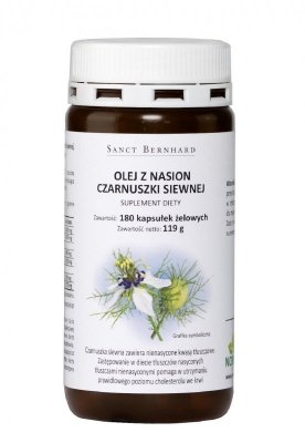 KRAUTERHAUS SANCT BERNHARD Olej z Czarnuszki siewnej 500 mg (180 kaps.)