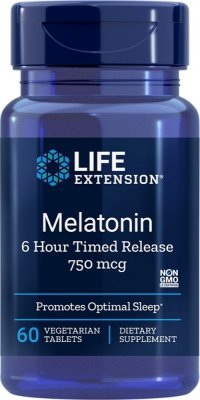 LIFE EXTENSION Melatonin 750 mcg 6 Hour Time Release (60 tabl.)