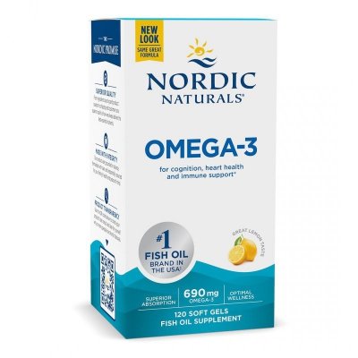 NORDIC NATURALS Omega-3, Lemon (120 kaps.)