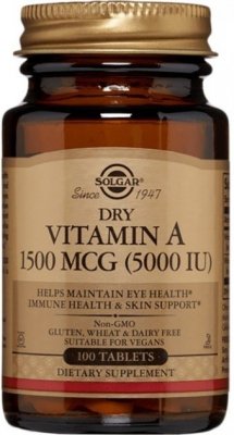 SOLGAR Dry Vitamin A 5000 IU 1500 mcg - Sucha Witamina A(100 tabl.)