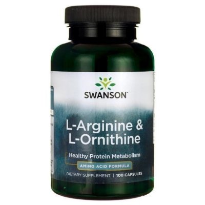 SWANSON L-Arginina & L-Ornityna (100 kaps.)