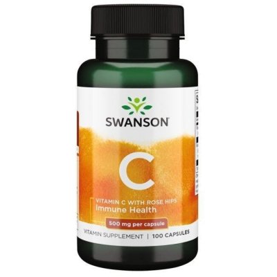 SWANSON Vitamin C with Rose Hips (100 kaps.)