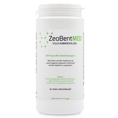 ZeoBent MED Mikronizowany Zeolit i Bentonit Detox (200 kaps)