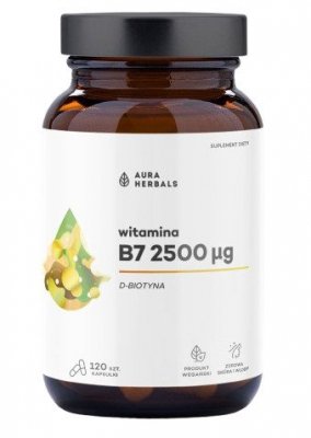 AURA HERBALS Witamina B7 2500 µg, biotyna (60 kaps.)