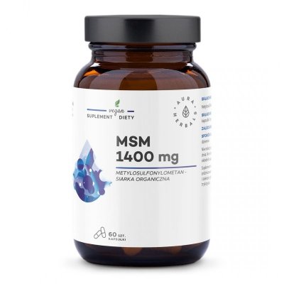 AURA HERBALS MSM 1400 mg, siarka organiczna (60 kaps.)