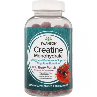 SWANSON Creatine Monohydrate Wild Berry Punch (120 żelek)