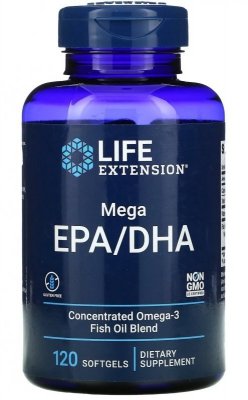 Life Extension Mega EPA/DHA Omega-3 Fish Oil (120 kapsułek)