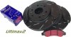 Przednie klocki Ultimax2 + NACINANE tarcze hamulcowe 330mm EBC seria USR GMC Yukon 2007-2008