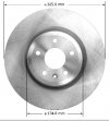 Przednia NACINANA tarcza hamulcowa BB-TECH 325mm Ford Flex 20012-2019