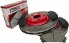 Przednie klocki + WIERCONE NACINANE tarcze hamulcowe RED Toyota Highlander 2008-