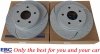 Przednie klocki GreenStuff + nawiercone nacinane tarcze hamulcowe EBC seria GD Dodge RAM 1500 2006-