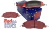 Przednie CERAMICZNE klocki RedStuff + NACINANE tarcze hamulcowe 293mm EBC serii USR Ford Mustang 2005-2010