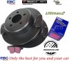 Tylne klocki Ultimax2 + NIE WENTYLOWANE tarcze hamulcowe EBC seria PREMIUM Lancia Thema 3,6 V6