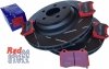Tylne CERAMICZNE klocki RedStuff + NACINANE tarcze hamulcowe 350mm EBC seria USR Chrysler 300C SRT