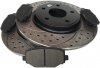 Tylne klocki + WIERCONE nacinane tarcze hamulcowe 328mm BLACK Chrysler Town Country 2012-
