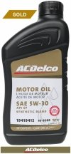 Filtr + olej silnikowy ACDelco Gold Synthetic Blend 5W30 API SP GF-6 Chevrolet Express 2007-