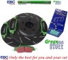 Przednie klocki GreenStuff + NACINANE tarcze hamulcowe EBC seria USR 316mm Ford Mustang 2005-2014