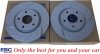 Przednie klocki YellowStuff + NAWIERCANE NACINANE tarcze hamulcowe 330mm EBC seria GD Chrysler Voyager Town Country 2012-2016