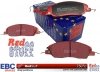 Przednie CERAMICZNE klocki RedStuff + WIERCONE NACINANE tarcze hamulcowe 293mm EBC serii GD Ford Mustang 2005-2010