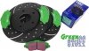 Przednie klocki GreenStuff + NAWIERCANE NACINANE tarcze hamulcowe 302mm EBC seria GD Fiat Freemont -2012