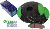 Przednie klocki GreenStuff + NAWIERCANE NACINANE tarcze hamulcowe 330mm EBC seria GD GMC Yukon 2007-2008