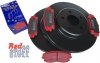 Przednie CERAMICZNE klocki RedStuff + tarcze hamulcowe 320mm EBC seria PREMIUM Dodge Magnum RWD V6