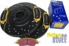 Przednie klocki YellowStuff + NAWIERCANE NACINANE tarcze hamulcowe 336mm EBC seria GD Ford Mustang 2011-2014