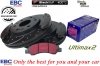 Przednie klocki Ultimax2 + NAWIERCANE NACINANE tarcze hamulcowe 330mm EBC seria GD Chevrolet Avalanche 1500 2007-2008