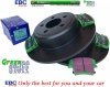 Tylne klocki GreenStuff + NIE WENTYLOWANE tarcze hamulcowe EBC seria PREMIUM Lancia Thema 3,6 V6