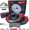 Przednie klocki RACE PERFORMANCE + dwuczęściowe pływające tarcze hamulcowe DBA seria 5000 T3 Ford Mustang 5,0 V8 2015-