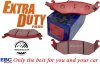 Tylne klocki EXTRA DUTY ED+ + nacinane tarcze hamulcowe EBC seria USR Dodge RAM 1500 2003-