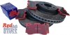 Przednie klocki RedStuff + NAWIERCANE NACINANE tarcze hamulcowe 352mm EBC seria GD Ford Mustang 2015-