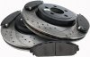 Klocki + przednie WIERCONE NACINANE tarcze hamulcowe 345mm BLACK Lancia Thema 2011-