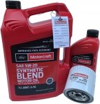 Filtr + olej silnikowy Motorcraft 5W20 SYNTHETIC BLEND Lincoln Continental 4,6 V8