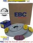 Tylne klocki YellowStuff + tarcze hamulcowe 328mm EBC seria Premium Chrysler Voyager Town Country 2012-