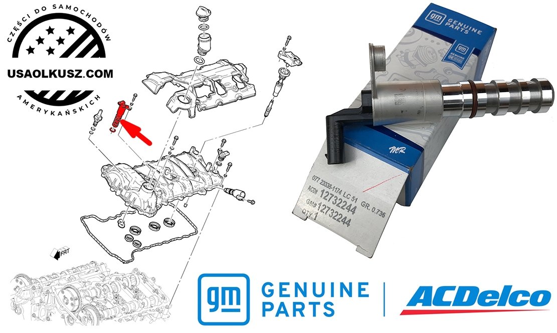 Elektrozawór faz rozrządu zaworów wydechowych VVT Cadillac CT5 3,0 V6