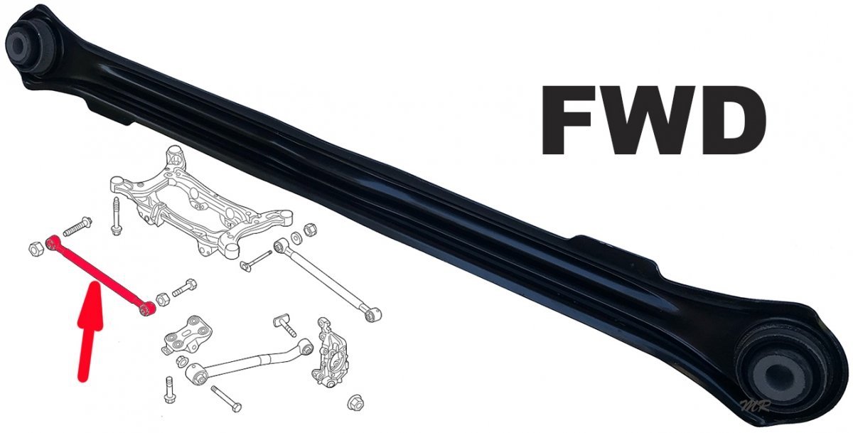 Wahacz przedni poprzeczny tylnego zawieszenia Jeep Renegade