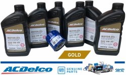 Filtr + olej silnikowy ACDelco Gold Synthetic Blend 5W30 API SP GF-6 Saab 9-7X V8 2007-