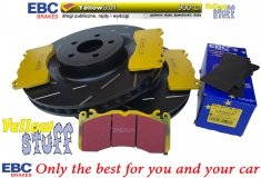 Przednie klocki YellowStuff + tarcze hamulcowe EBC seria USR Ford Mustang 5,0 V8 2015-