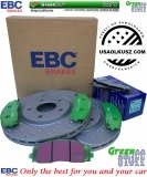 Przednie klocki GreenStuff + NAWIERCANE NACINANE tarcze hamulcowe 330mm EBC seria GD Fiat Freemont 2012-