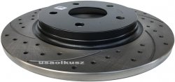 Tylna WIERCONA nacinana tarcza hamulcowa 305mm BLACK Chrysler Voyager Town Country 2008-
