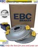 Tylne klocki YellowStuff + tarcze hamulcowe 296mm EBC seria PREMIUM Ford Mustang SVT Cobra 1994-2004