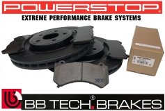 Przednie klocki POWERSTOP + NACINANE tarcze hamulcowe 380mm BB-TECH Jeep Grand Cherokee SRT 6,4 V8 2012-2020
