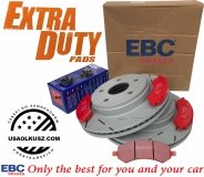 Przednie klocki EXTRA DUTY ED + NACINANE tarcze hamulcowe EBC seria USR Dodge RAM 1500 2006-